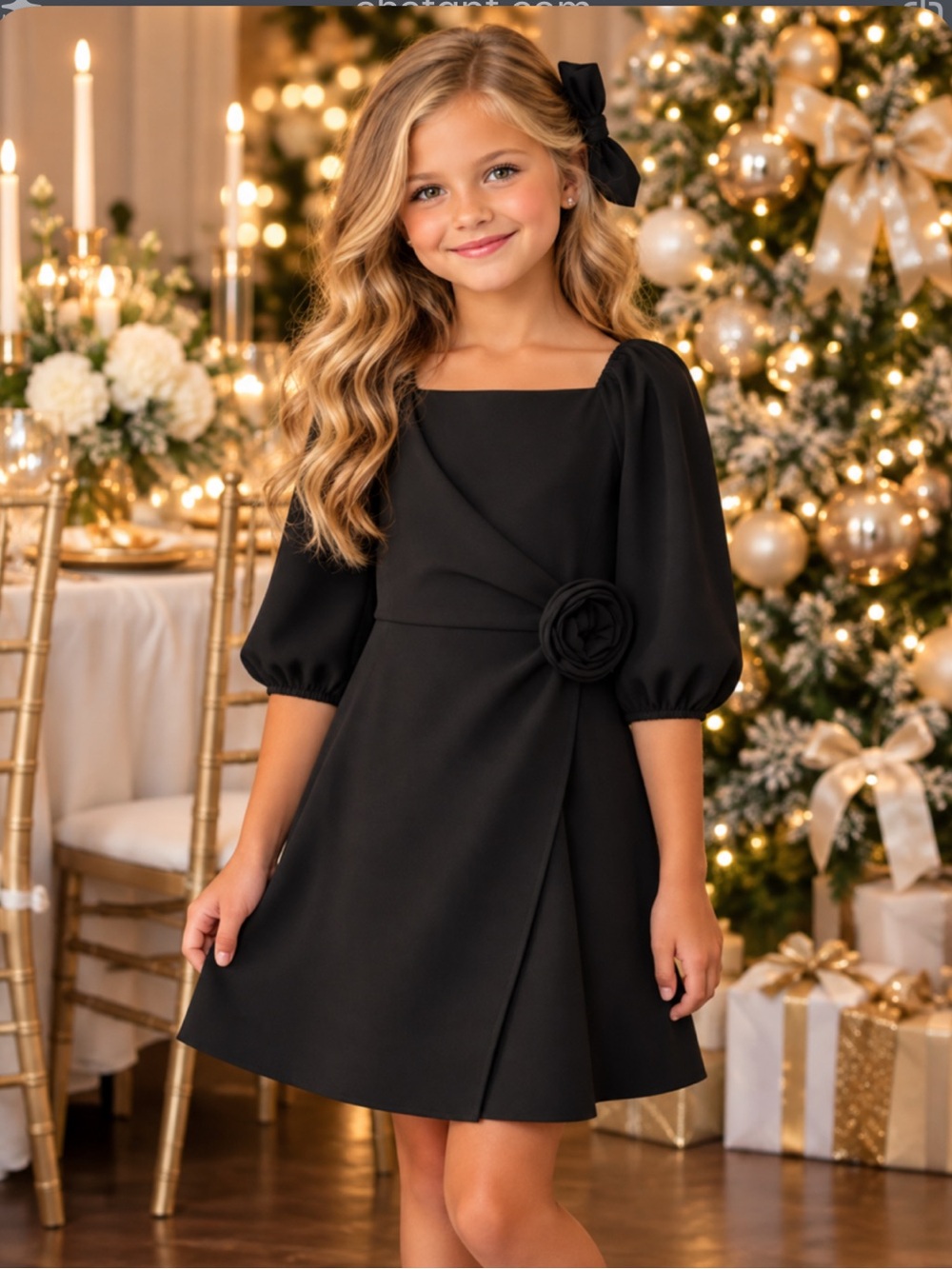 NWT Aqua for Bloomingdales Girls Faux Wrap Dress Wedding Christmas Holidays
